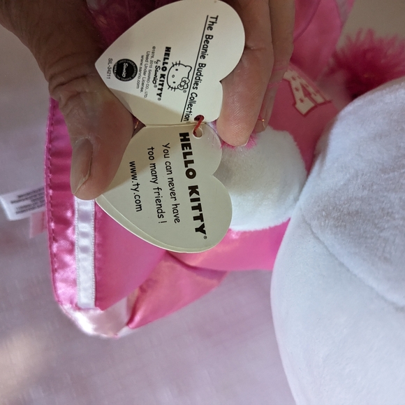 Hello Kitty Ty Beanie Buddy Baby cheerleader with pom pom 11" plush toy with tag - Picture 12 of 13